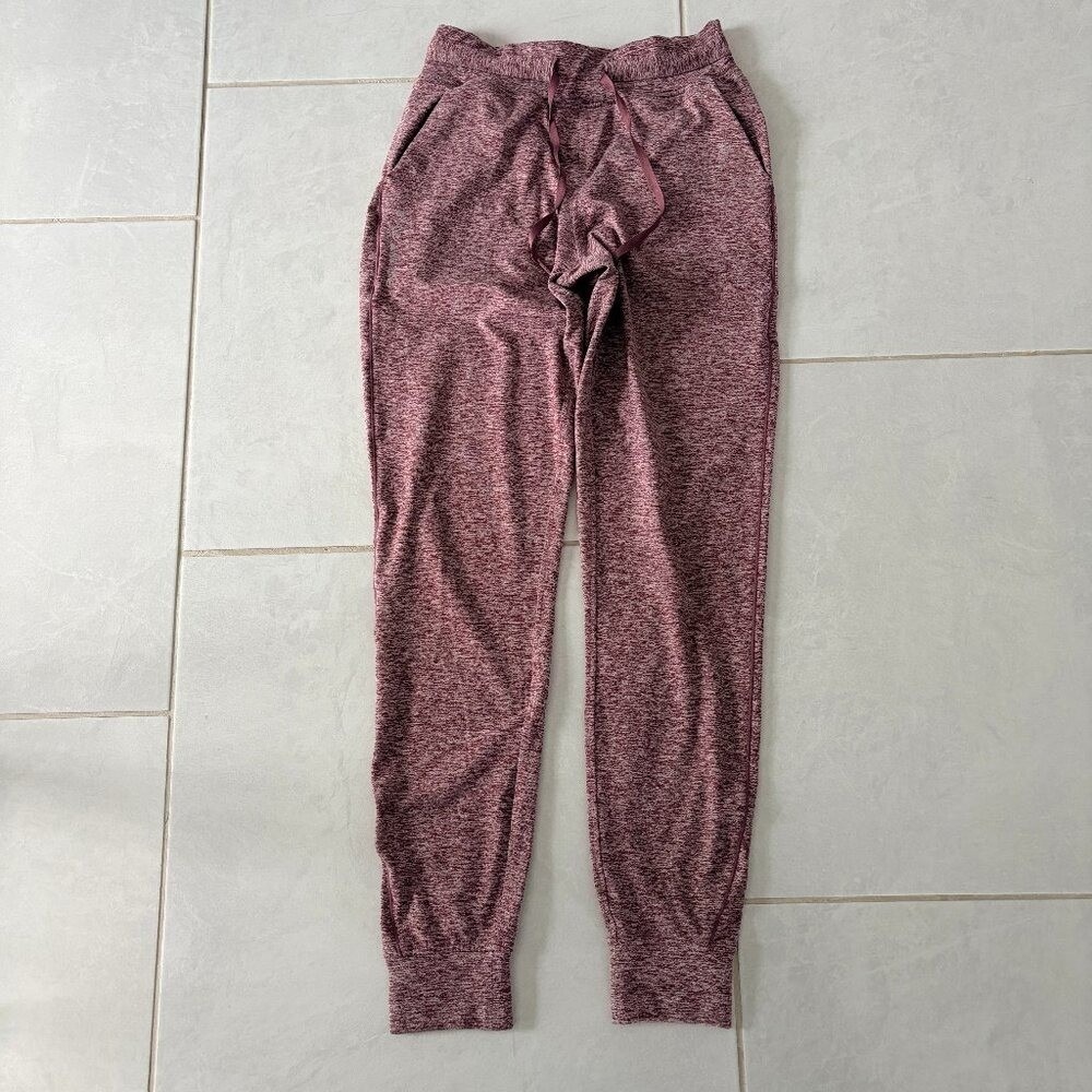 Balance Athletica Joggers Small Burgundy Heather Space Dye Tapered Sweatpants